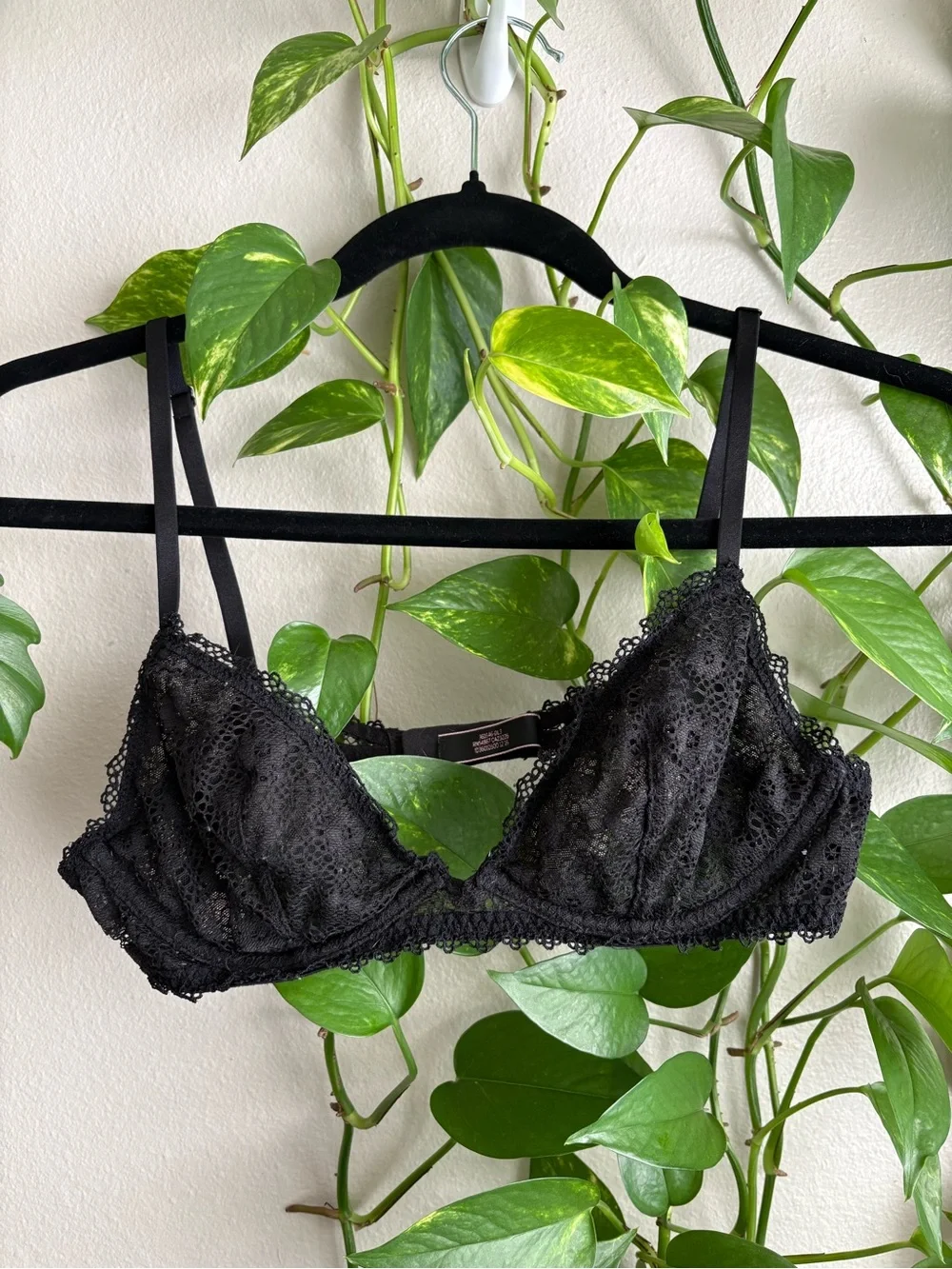 Victoria's Secret Black Lace Bralette with Scalloped Trim